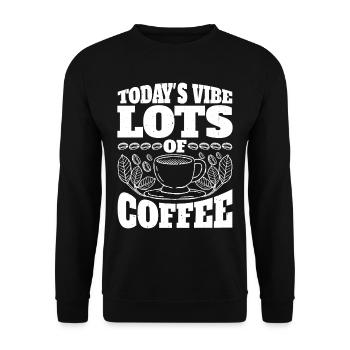 L’ambiance d’aujourd’hui, beaucoup de café 3 - Sweat-shirt Unisexe - noir - Devant - Alina (178cm) & Michal (187cm)