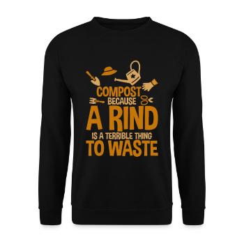 Compost Une écorce est une chose terrible à gaspiller 2 - Sweat-shirt Unisexe - noir - Devant - Alina (178cm) & Michal (187cm)