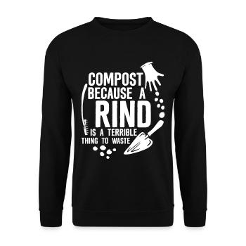 Compost Une croûte est une chose terrible à gaspiller 4 - Sweat-shirt Unisexe - noir - Devant - Alina (178cm) & Michal (187cm)