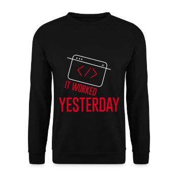 It Worked Yesterday 2 - Unisex Pullover - Schwarz - Vorne - Alina (178cm) & Michal (187cm)