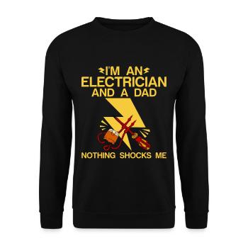 Je suis électricien et papa Rien ne me choque 4 - Sweat-shirt Unisexe - noir - Devant - Alina (178cm) & Michal (187cm)