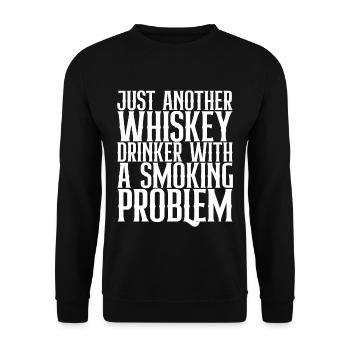 Juste un autre buveur de whisky avec un problème de tabagisme - Sweat-shirt Unisexe - noir - Devant - Alina (178cm) & Michal (187cm)