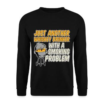 Juste un autre buveur de whisky avec un problème de tabagisme2 - Sweat-shirt Unisexe - noir - Devant - Alina (178cm) & Michal (187cm)