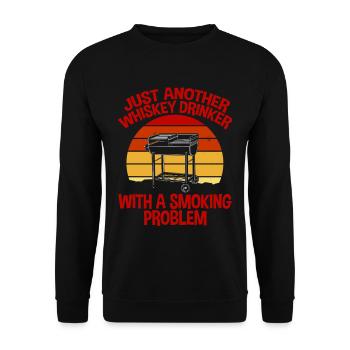 Juste un autre buveur de whisky avec un problème de tabagisme4 - Sweat-shirt Unisexe - noir - Devant - Alina (178cm) & Michal (187cm)