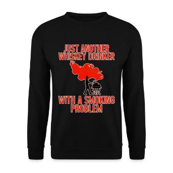 Juste un autre buveur de whisky avec un problème de tabagisme3 - Sweat-shirt Unisexe - noir - Devant - Alina (178cm) & Michal (187cm)