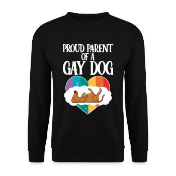 Proud Parent Of A Gay Dog 4 - Unisex Pullover - Schwarz - Vorne - Alina (178cm) & Michal (187cm)