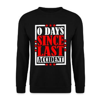 0 jours depuis le dernier accident 13 - Sweat-shirt Unisexe - noir - Devant - Alina (178cm) & Michal (187cm)