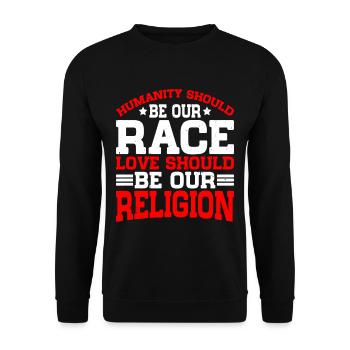 Love Should Be Our Religion 6 - Unisex Sweatshirt - black - Front - Alina (178cm) & Michal (187cm)