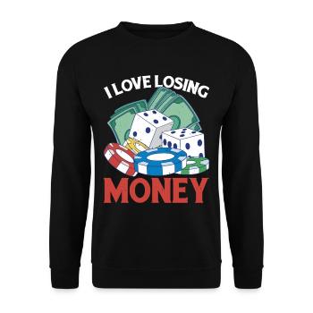 I Love Losing Money 6 - Unisex Pullover - Schwarz - Vorne - Alina (178cm) & Michal (187cm)