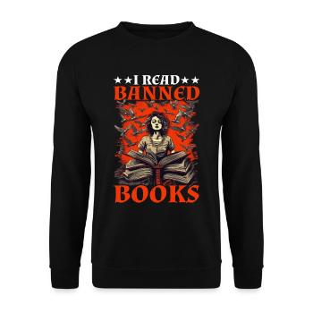 I Read Banned Books 62 - Unisex Sweatshirt - black - Front - Alina (178cm) & Michal (187cm)