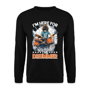 I'm Here For The Drummer 10 - Unisex Pullover - Schwarz - Vorne - Alina (178cm) & Michal (187cm)
