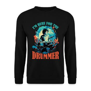 I'm Here For The Drummer 9 - Unisex Pullover - Schwarz - Vorne - Alina (178cm) & Michal (187cm)