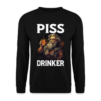 Piss Drinker 37 - Unisex Pullover - Schwarz - Vorne - Alina (178cm) & Michal (187cm)