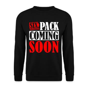 Six Pack Coming Soon 59 - Unisex Sweatshirt - black - Front - Alina (178cm) & Michal (187cm)