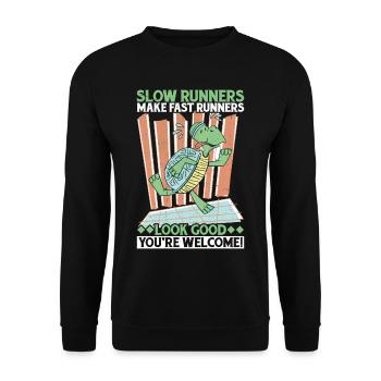 Slow Runners Make Fast Runners Look Good 12 - Unisex Sweatshirt - black - Front - Alina (178cm) & Michal (187cm)