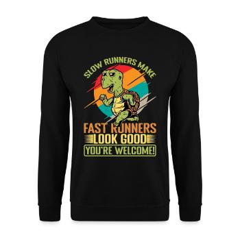 Slow Runners Make Fast Runners Look Good 13 - Unisex Sweatshirt - black - Front - Alina (178cm) & Michal (187cm)