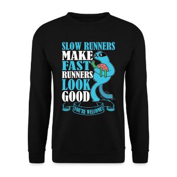 Slow Runners Make Fast Runners Look Good 14 - Unisex Sweatshirt - black - Front - Alina (178cm) & Michal (187cm)