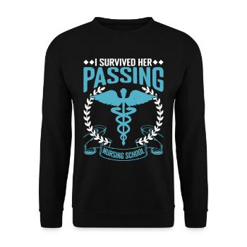J’ai survécu à son décès à l’école d’infirmières 23 - Sweat-shirt Unisexe - noir - Devant - Alina (178cm) & Michal (187cm)