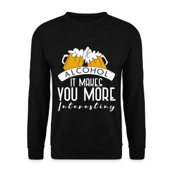 L’alcool, ça vous rend plus intéressant 4 - Sweat-shirt Unisexe - noir - Devant - Alina (178cm) & Michal (187cm)