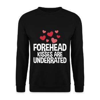 Forehead Kisses Are Underrated 4 - Unisex Sweatshirt - black - Front - Alina (178cm) & Michal (187cm)