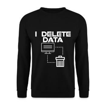 I Delete Data 2 - Unisex Pullover - Schwarz - Vorne - Alina (178cm) & Michal (187cm)