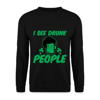 I See Drunk People 2 - Unisex Sweatshirt - black - Front - Alina (178cm) & Michal (187cm)