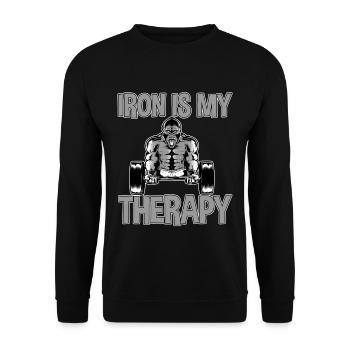 Iron Is My Therapy 2 - Unisex Sweatshirt - black - Front - Alina (178cm) & Michal (187cm)