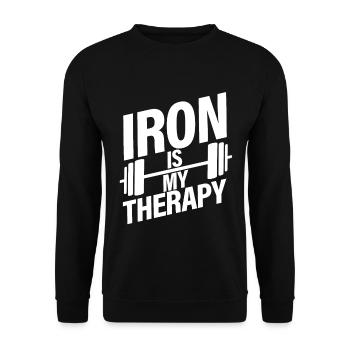 Iron Is My Therapy - Unisex Sweatshirt - black - Front - Alina (178cm) & Michal (187cm)
