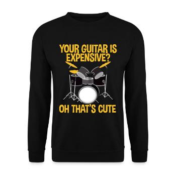 Votre guitare est chère, oh c’est mignon 2 - Sweat-shirt Unisexe - noir - Devant - Alina (178cm) & Michal (187cm)
