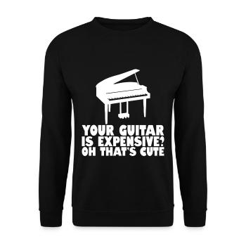 Votre guitare est chère, oh c’est mignon - Sweat-shirt Unisexe - noir - Devant - Alina (178cm) & Michal (187cm)