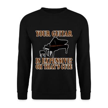 Votre guitare est chère, oh c’est mignon 4 - Sweat-shirt Unisexe - noir - Devant - Alina (178cm) & Michal (187cm)