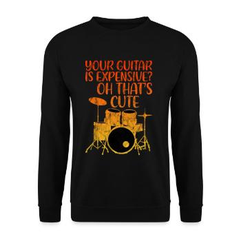 Votre guitare est chère, oh c’est mignon 3 - Sweat-shirt Unisexe - noir - Devant - Alina (178cm) & Michal (187cm)