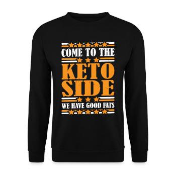 Come To The Keto Side, We Have Good Fats 4 - Unisex Sweatshirt - black - Front - Alina (178cm) & Michal (187cm)