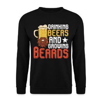 Bières à boire et faire pousser la barbe 2 - Sweat-shirt Unisexe - noir - Devant - Alina (178cm) & Michal (187cm)