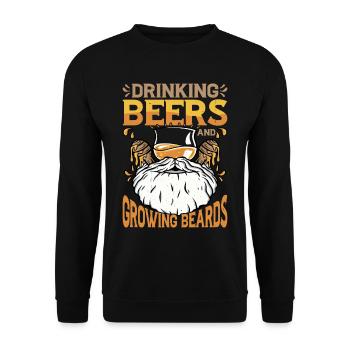 Boire des bières et faire pousser la barbe - Sweat-shirt Unisexe - noir - Devant - Alina (178cm) & Michal (187cm)