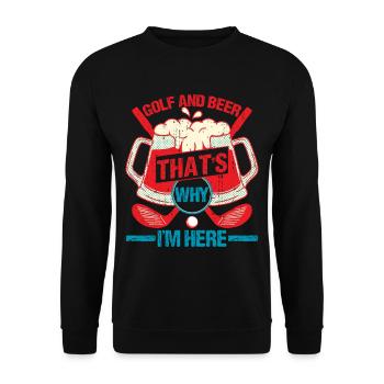 Golf et bière C’est pourquoi je suis ici 2 - Sweat-shirt Unisexe - noir - Devant - Alina (178cm) & Michal (187cm)