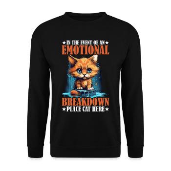 Event Of An Emotional Breakdown, Place Cat Here 4 - Unisex Pullover - Schwarz - Vorne - Alina (178cm) & Michal (187cm)