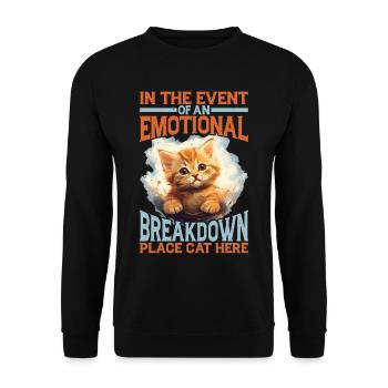 Event Of An Emotional Breakdown, Place Cat Here 5 - Unisex Pullover - Schwarz - Vorne - Alina (178cm) & Michal (187cm)