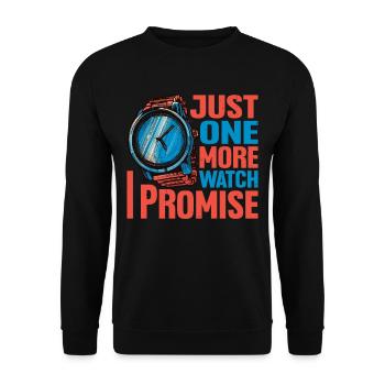 Just One More Watch I Promise - Unisex Pullover - Schwarz - Vorne - Alina (178cm) & Michal (187cm)