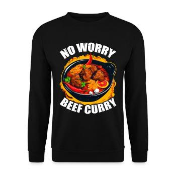No Worry Beef Curry 5 - Unisex Sweatshirt - black - Front - Alina (178cm) & Michal (187cm)