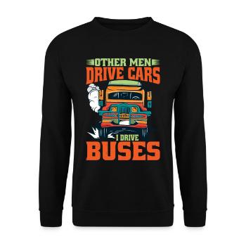 Other Men Drive Cars I Drive Buses - Unisex Sweatshirt - black - Front - Alina (178cm) & Michal (187cm)