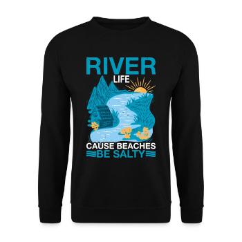 River Life Cause Beaches Be Salty 3 - Unisex Sweatshirt - black - Front - Alina (178cm) & Michal (187cm)