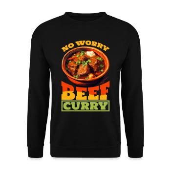 No Worry Beef Curry 4 - Unisex Sweatshirt - black - Front - Alina (178cm) & Michal (187cm)