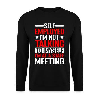 Self Employed, I'm Not Talking To Myself - Unisex Pullover - Schwarz - Vorne - Alina (178cm) & Michal (187cm)