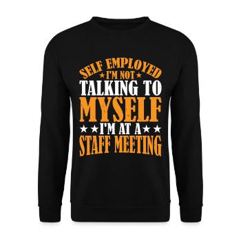Self Employed, I'm Not Talking To Myself 3 - Unisex Pullover - Schwarz - Vorne - Alina (178cm) & Michal (187cm)
