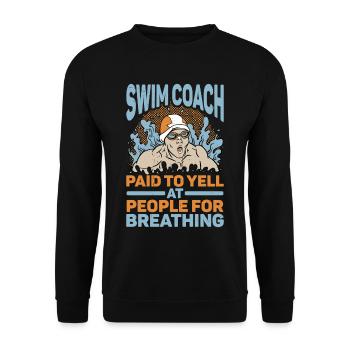 Un entraîneur de natation payé pour crier après les gens pour avoir respiré 2 - Sweat-shirt Unisexe - noir - Devant - Alina (178cm) & Michal (187cm)