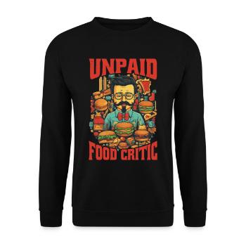 Unpaid Food Critic 12 - Unisex Sweatshirt - black - Front - Alina (178cm) & Michal (187cm)
