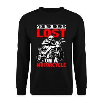 Vous n’êtes jamais perdu sur une moto 2 - Sweat-shirt Unisexe - noir - Devant - Alina (178cm) & Michal (187cm)