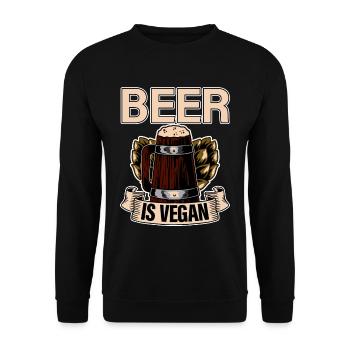 La bière est végétalienne 2 - Sweat-shirt Unisexe - noir - Devant - Alina (178cm) & Michal (187cm)