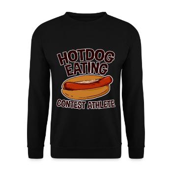 Hotdog Eating Contest Athlete 2 - Unisex Pullover - Schwarz - Vorne - Alina (178cm) & Michal (187cm)